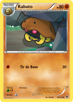 Carte Pokémon Kabuto 38/124 de la série Impact des Destins en vente au meilleur prix