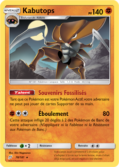 Carte Pokémon Kabutops 78/181 de la série Duo de Choc en vente au meilleur prix