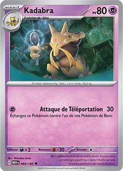 Carte Pokémon Kadabra 64/165 de la série 151 en vente au meilleur prix