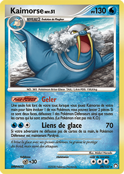 Carte Pokémon Kaimorse 39/123 de la série Trésors Mystérieux en vente au meilleur prix