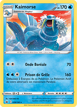 Carte Pokémon Kaimorse 39/198 de la série Règne de Glace en vente au meilleur prix