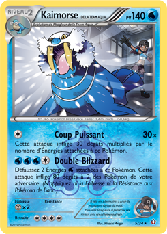 Carte Pokémon Holographique Rare Kaimorse de la Team Aqua 5/34 de la série Double Danger