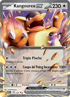 Carte Pokémon Kangourex ex 115/165 de la série 151 en vente au meilleur prix