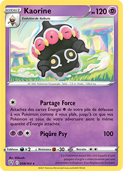 Carte Pokémon Kaorine 58/163 de la série Styles de Combat en vente au meilleur prix