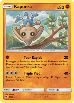 Carte Pokémon Kapoera 113/214 de la série Tonnerre Perdu en vente au meilleur prix