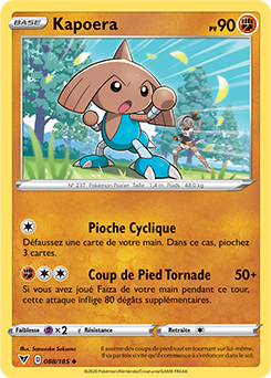 Carte Pokémon Peu commune Kapoera 088/185 de la série Voltage Éclatant