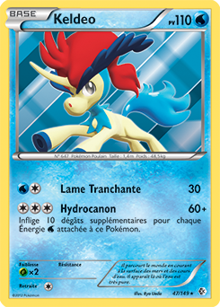 Carte Pokémon Holographique Rare Keldeo 47/149 de la série Frantières Franchies