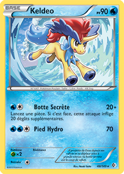 Carte Pokémon Rare Keldeo 48/149 de la série Frantières Franchies
