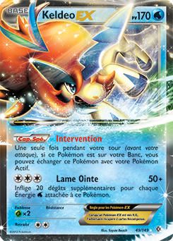 Carte Pokémon Pokémon EX Keldeo EX 49/149 de la série Frantières Franchies