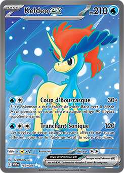 Carte Pokémon Ultra rare Keldeo ex 159/86 de la série Flamme Blanche