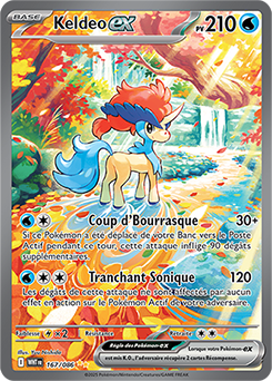 Carte Pokémon Illustration spéciale rare Keldeo ex 167/86 de la série Flamme Blanche