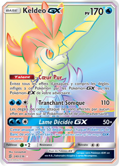 Carte Pokémon Keldeo GX 240/236 de la série Harmonie des Esprits en vente au meilleur prix