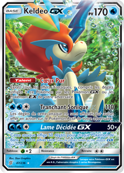 Carte Pokémon Keldeo GX 47/236 de la série Harmonie des Esprits en vente au meilleur prix