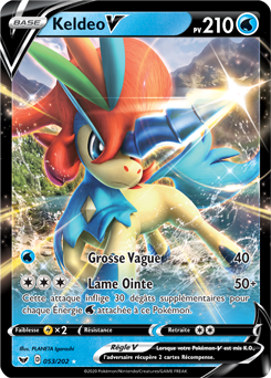 Carte Pokémon Keldeo V 53/202 de la série Épée et Bouclier en vente au meilleur prix