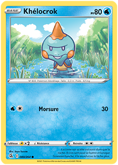 Carte Pokémon Communes Khélocrok 80/264 de la série Poing de Fusion