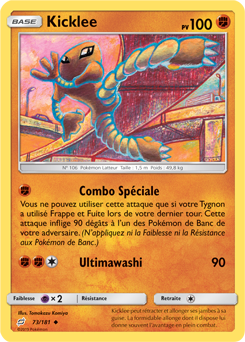 Carte Pokémon Peu commune Kicklee 73/181 de la série Duo de Choc