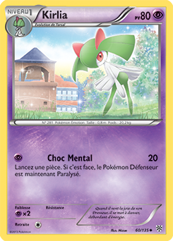 Carte Pokémon Peu commune Kirlia 60/135 de la série Tempête Plasma