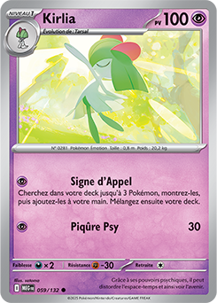 Carte Pokémon Communes Kirlia 59/132 de la série Méga-Évolution