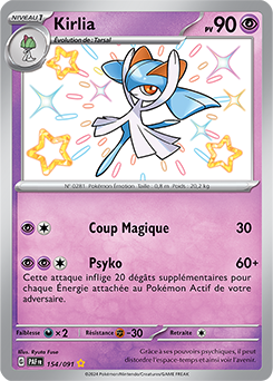 Carte Pokémon Kirlia 154/91 de la série Destinées de Paldea en vente au meilleur prix