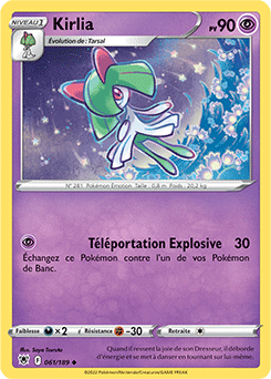 Carte Pokémon Peu commune Kirlia 061/189 de la série Astres Radieux