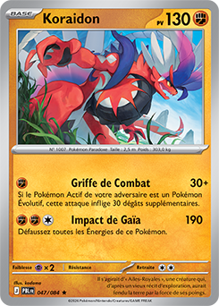 Carte Pokémon Koraidon 47/84 de la série Nuit Noire en vente au meilleur prix