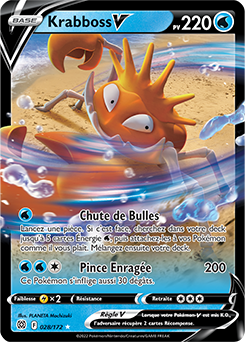 Carte Pokémon Ultra rare V Krabboss V 028/172 de la série Stars Étincelantes