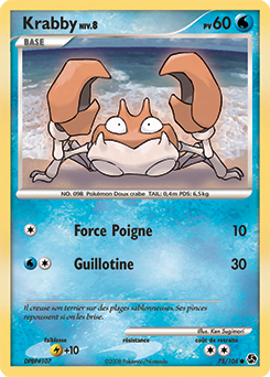 Carte Pokémon Krabby 75/106 de la série Duels au Sommet en vente au meilleur prix