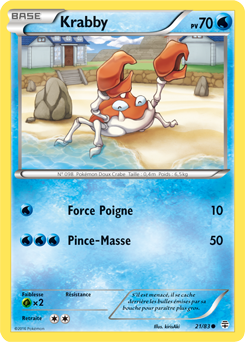 Carte Pokémon Commune Krabby 21/83 de la série Générations