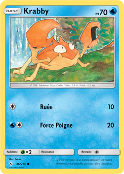 Carte Pokémon Krabby 46/214 de la série Alliance Infallible en vente au meilleur prix