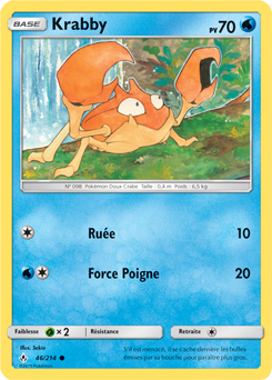 Carte Pokémon Commune Krabby 46/214 de la série Alliance Infallible