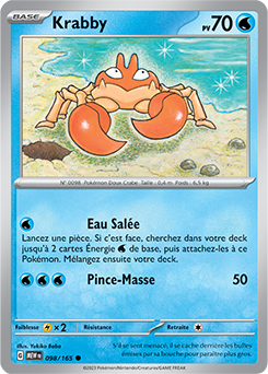 Carte Pokémon Krabby 98/165 de la série 151 en vente au meilleur prix