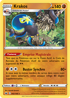 Carte Pokémon Krakos 92/198 de la série Règne de Glace en vente au meilleur prix