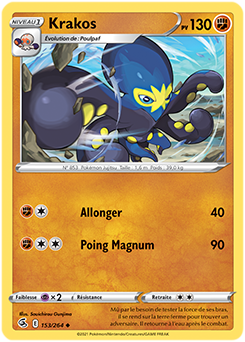 Carte Pokémon Krakos 153/264 de la série Poing de Fusion en vente au meilleur prix