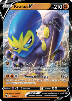 Carte Pokémon Ultra rare V Krakos V 032/073 de la série La Voie du Maître