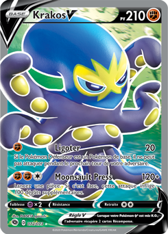 Carte Pokémon Full Art V Krakos V 072/073 de la série La Voie du Maître