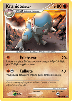 Carte Pokémon Kranidos 46/127 de la série Platine en vente au meilleur prix