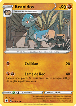 Carte Pokémon Kranidos 076/189 de la série Astres Radieux en vente au meilleur prix