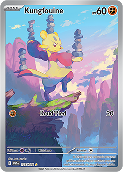 Carte Pokémon Illustration rare Kungfouine 133/86 de la série Flamme Blanche