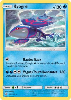 Carte Pokémon Kyogre 53/236 de la série Éclipse Cosmique en vente au meilleur prix