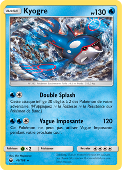 Carte Pokémon Holographique Rare Kyogre 46/168 de la série Tempête Céleste