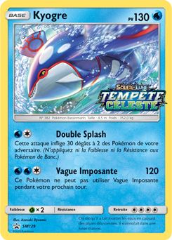 Carte Pokémon Promo Kyogre SM129 de la série Promos Soleil et Lune
