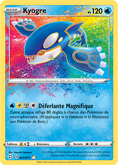 Carte Pokémon Kyogre 021/072 de la série Destinées Radieuses en vente au meilleur prix