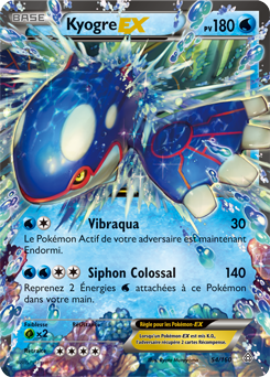 Carte Pokémon Kyogre EX 54/160 de la série Primo Choc en vente au meilleur prix