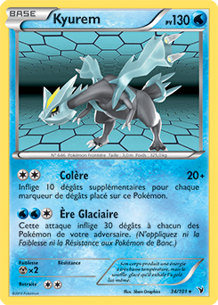 Carte Pokémon Holographique Rare Kyurem 34/101 de la série Nobles Victoires