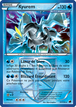 Carte Pokémon Holographique Rare Kyurem 31/116 de la série Glaciation Plasma