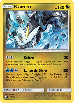 Carte Pokémon Kyurem 47/70 de la série Majesté des Dragons en vente au meilleur prix