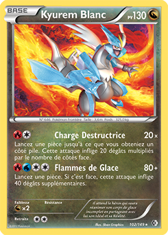 Carte Pokémon Kyurem Blanc 102/149 de la série Frantières Franchies en vente au meilleur prix