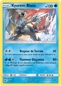 Carte Pokémon Kyurem Blanc 63/214 de la série Tonnerre Perdu en vente au meilleur prix