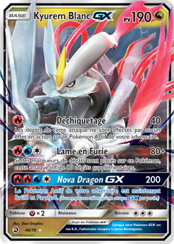 Carte Pokémon Kyurem Blanc GX 48/70 de la série Majesté des Dragons en vente au meilleur prix