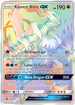 Carte Pokémon Kyurem Blanc GX 74/70 de la série Majesté des Dragons en vente au meilleur prix